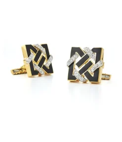 David Webb Cuff Links*Alhambra Palace Cuff Links