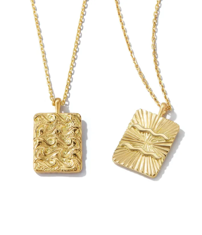 David Webb Necklaces*Aquarius Zodiac Pendant Necklace