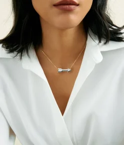 David Webb Necklaces*Arrow Necklace, Black Enamel