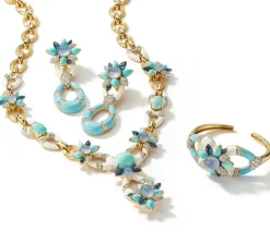 David Webb Bracelets*Asheville Bracelet, Light Blue Enamel, Turquoise, Diamonds
