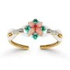 David Webb Bracelets*Asheville Bracelet, White Enamel, Pink Opal, Diamonds