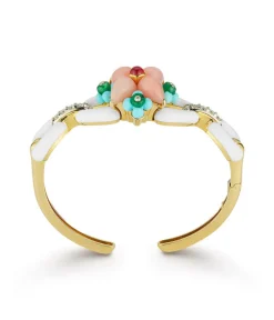David Webb Bracelets*Asheville Bracelet, White Enamel, Pink Opal, Diamonds