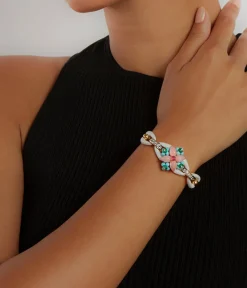 David Webb Bracelets*Asheville Bracelet, White Enamel, Pink Opal, Diamonds