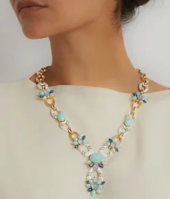 David Webb Necklaces*Asheville Necklace, Hammered 18K Gold, Turquoise, Diamonds