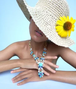 David Webb Necklaces*Asheville Necklace, Hammered 18K Gold, Turquoise, Diamonds