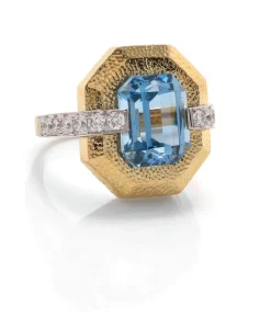 David Webb Rings*Avenue Ring, Aquamarine