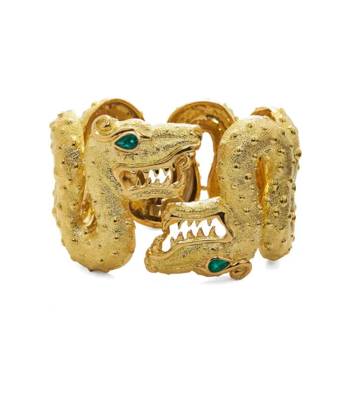 David Webb Bracelets*Aztec Cuff, Emerald