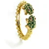 David Webb Bracelets*Baby Frog Bangle, Green Enamel, Ruby