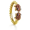 David Webb Bracelets*Baby Frog Bangle, Red Enamel, Sapphire