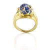 David Webb Rings*Baby Frog Ring, Blue Enamel