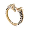 David Webb Bracelets*Baby Giraffe Bangle, Black Enamel with Ruby Eyes