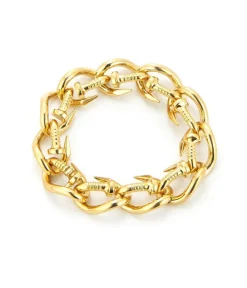 David Webb Bracelets*Bent Nail Link Bracelet, Polished 18K Gold