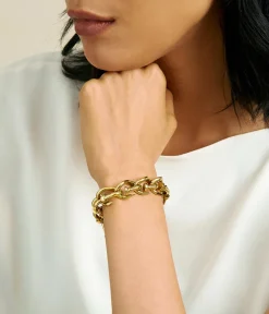 David Webb Bracelets*Bent Nail Link Bracelet, Polished 18K Gold