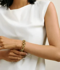 David Webb Bracelets*Bent Nail Link Bracelet, Polished 18K Gold