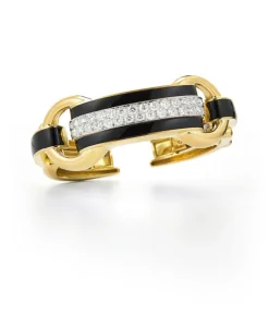 David Webb Bracelets*Bridle Cuff, Black Enamel