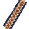 David Webb Bracelets*Brocade Bracelet, Diamonds, Coral, Emerald, Lapis Lazuli
