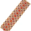 David Webb Bracelets*Brocade Bracelet, Hammered 18K Rose Gold, Pink Tourmaline, Coral