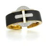 David Webb Bracelets*Buckle Cuff, Black Enamel