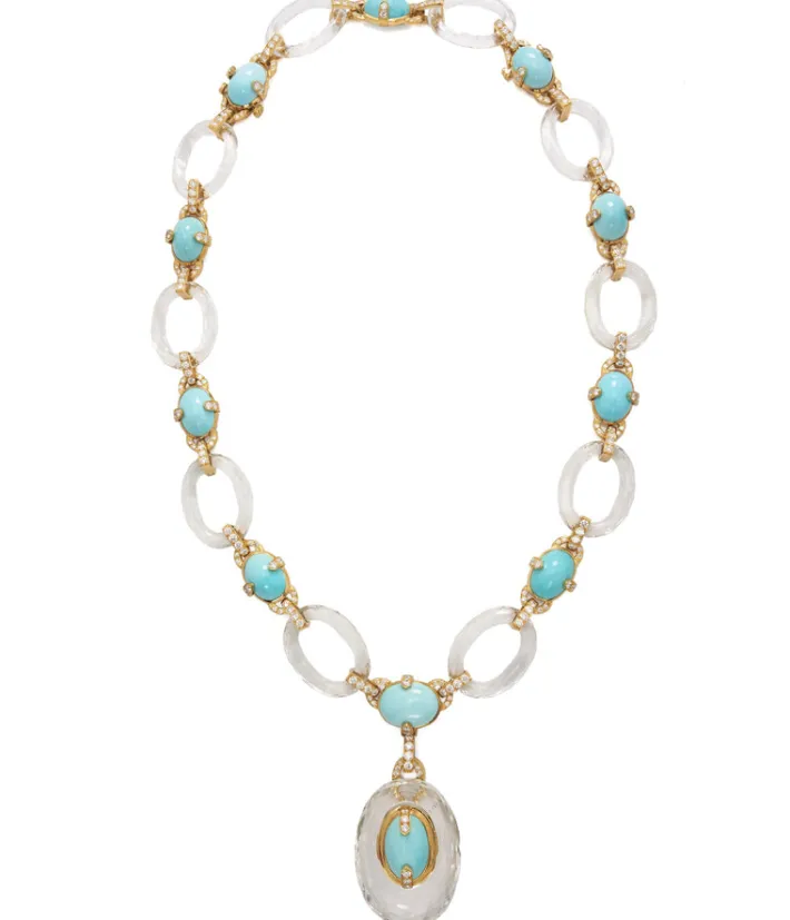 David Webb Necklaces*Cabochon Turquoise Necklace