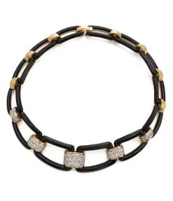 David Webb Necklaces*City Collar, Black Enamel