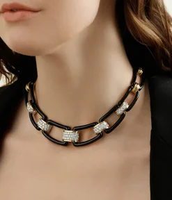 David Webb Necklaces*City Collar, Black Enamel