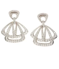 David Webb Earrings*Cosmo Earrings, White Gold