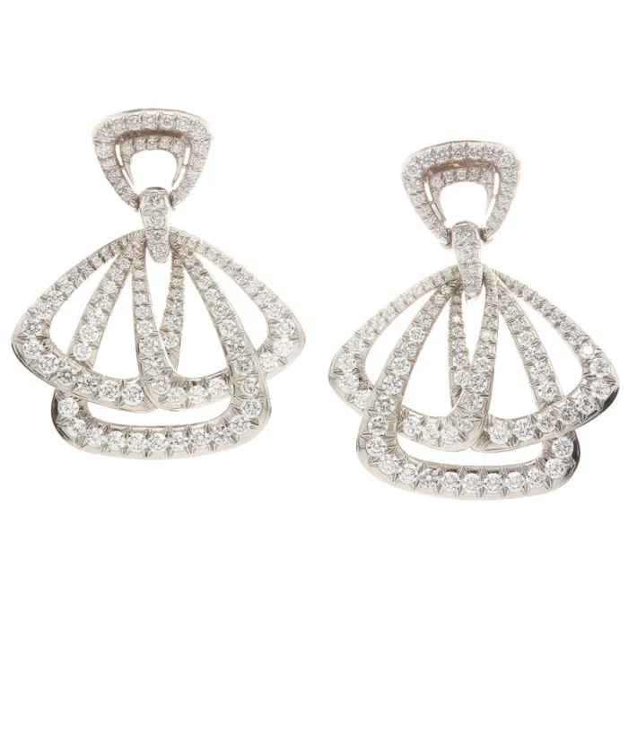 David Webb Earrings*Cosmo Earrings, White Gold