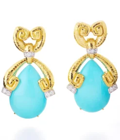 David Webb Earrings*Demetra Scroll Drop Earrings
