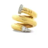 David Webb Rings*Diamond Nail Ring, Hammered 18K Gold
