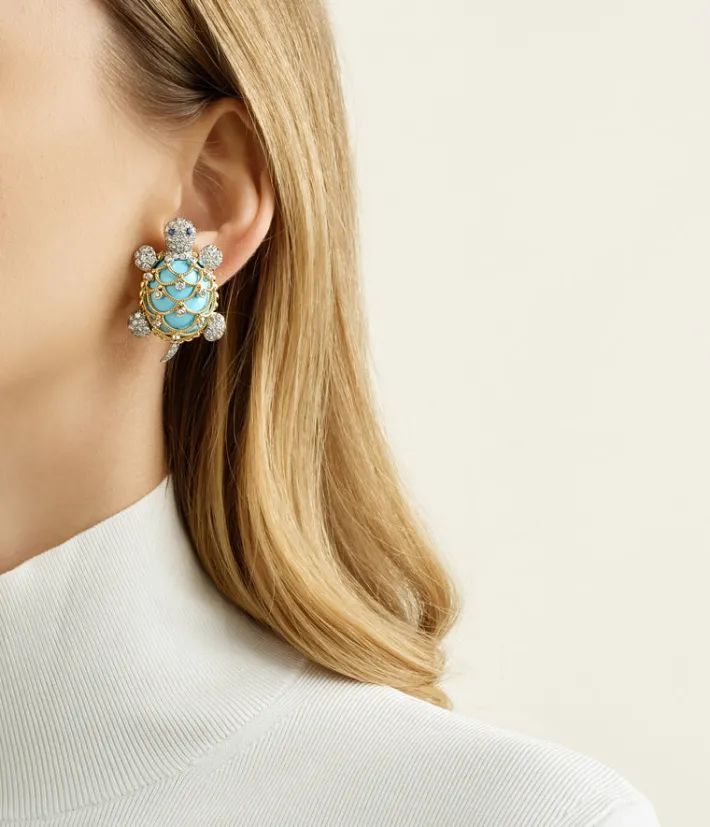 David Webb Earrings*Diamond Turtle Earrings