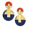 David Webb Earrings*Discus Earrings, Lapis Lazuli and Coral