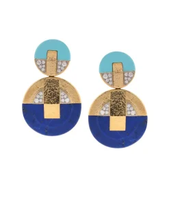 David Webb Earrings*Discus Earrings, Lapis Lazuli and Turquoise