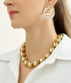 David Webb Earrings*Double Hoop Earrings, Polished Gold