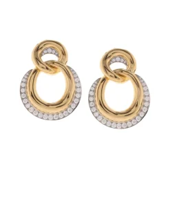 David Webb Earrings*Double Link Earrings, Polished 18K Gold