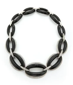 David Webb Necklaces*Elliptical Necklace, Black Enamel
