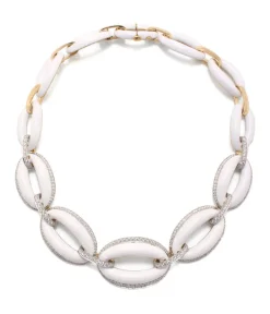 David Webb Necklaces*Elliptical Necklace, White Enamel