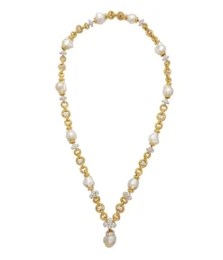 David Webb Necklaces*Fleur De Lis South Sea Pearl Necklace