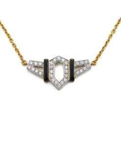 David Webb Necklaces*Flight Necklace, Black Enamel