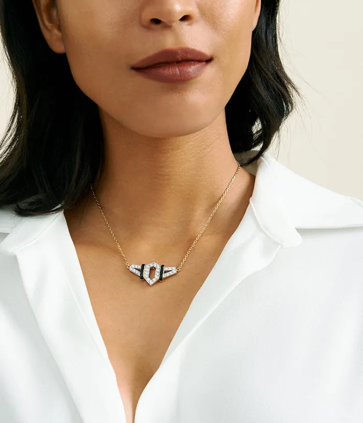 David Webb Necklaces*Flight Necklace, Black Enamel