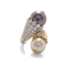 David Webb Rings*Flower Bud Crossover Ring