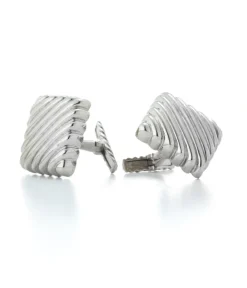David Webb Cuff Links*Fluted Rectangular Cuff Links