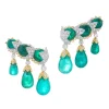 David Webb Earrings*Garland Ear Cuffs, Emerald
