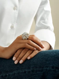 David Webb Rings*Geodesic Dome Ring, Diamonds