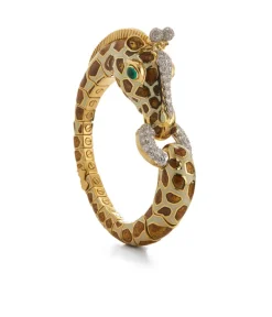 David Webb Bracelets*Giraffe Bracelet, Brown and Off-White Enamel