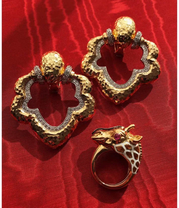 David Webb Rings*Giraffe Ring, Ruby Eyes