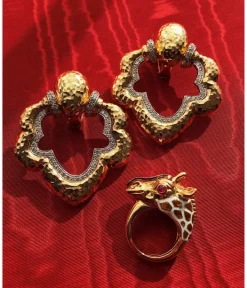 David Webb Earrings*Gothic Doorknocker Earrings