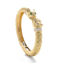 David Webb Bracelets*Greek Lion Cuff, Diamonds