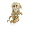 David Webb Brooches*Gypsy Monkey Brooch, White Enamel