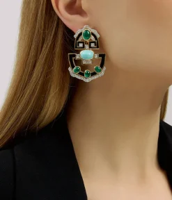 David Webb Earrings*Helena Scroll Drop Earrings