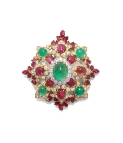 David Webb Brooches*Heraldic Colored Snowflake Brooch